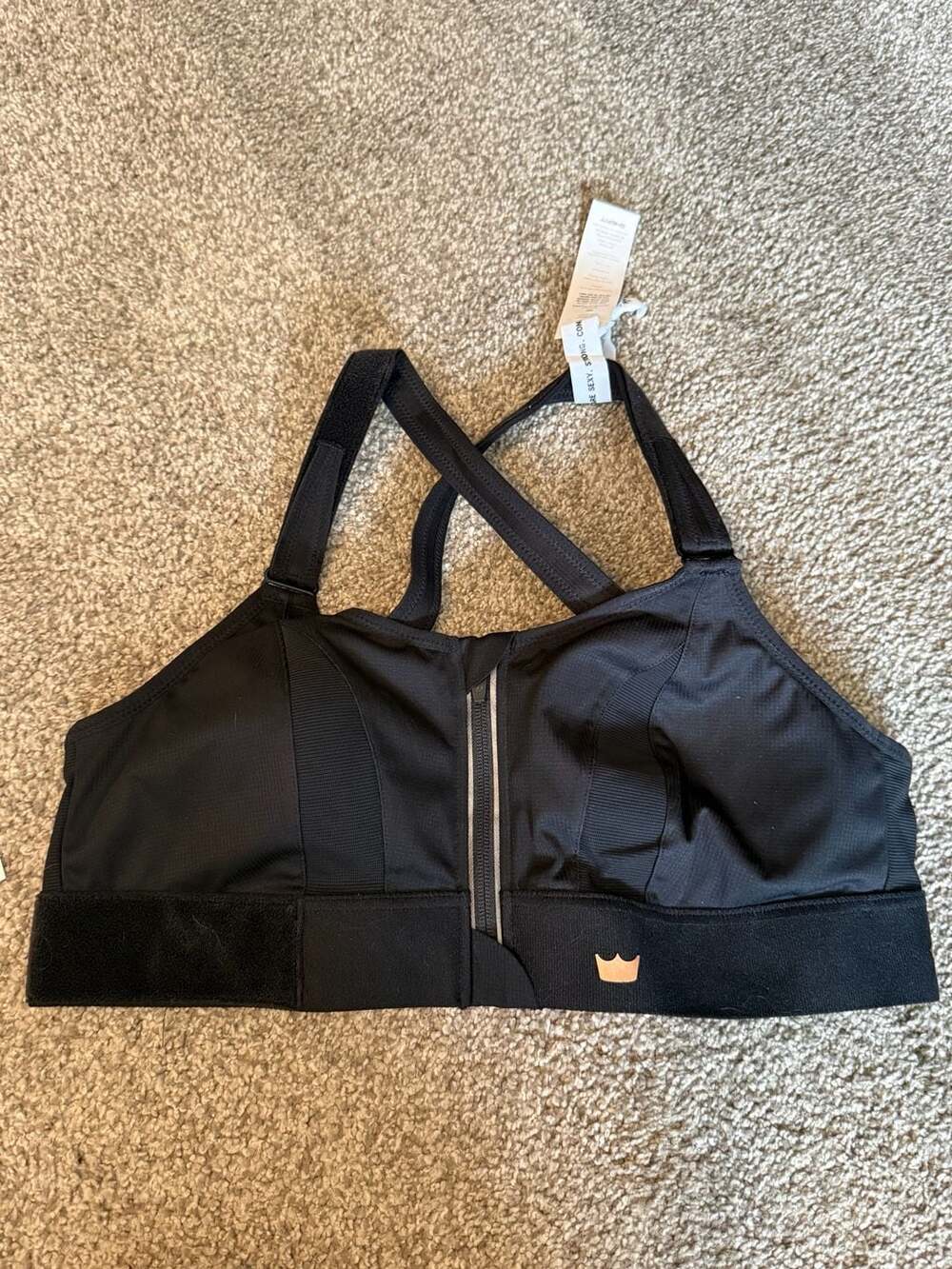 NWT SHEFIT Ultimate Sports Bra High Impact Front Zip Black